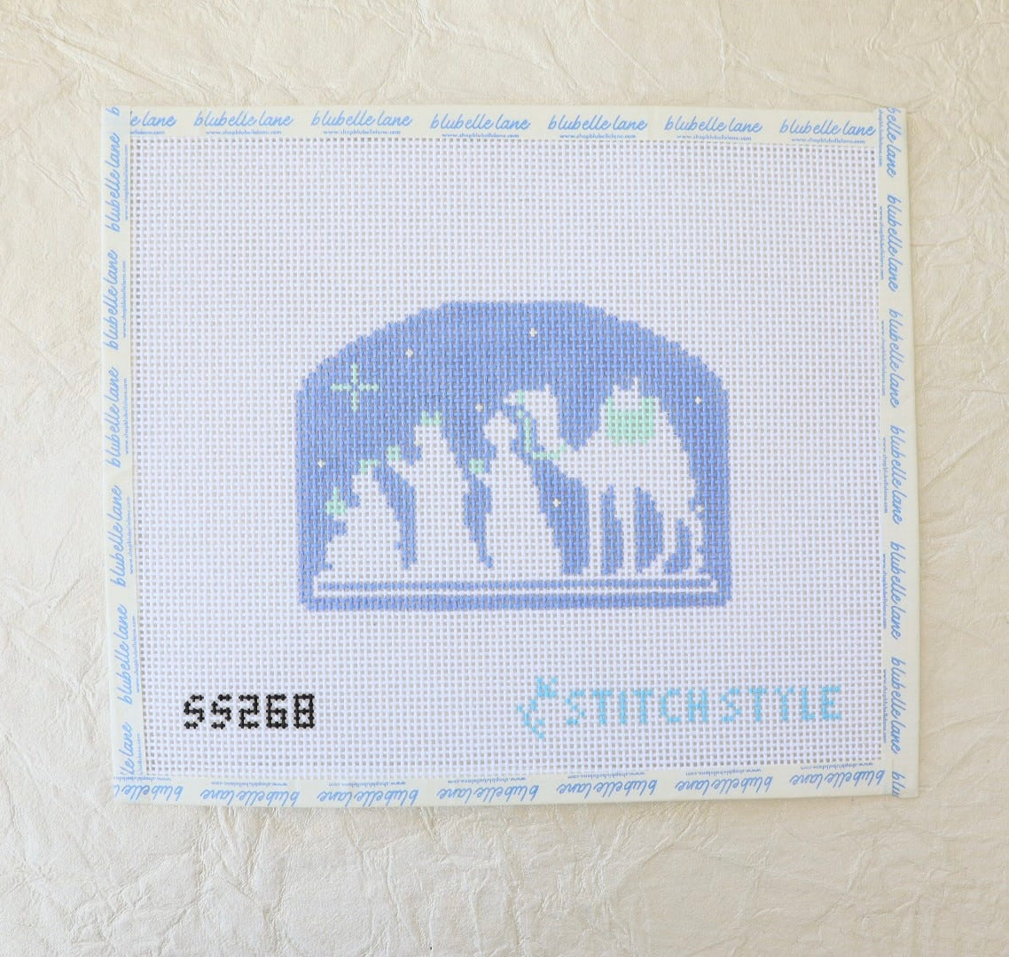Blue and White Nativity Three Wise Men