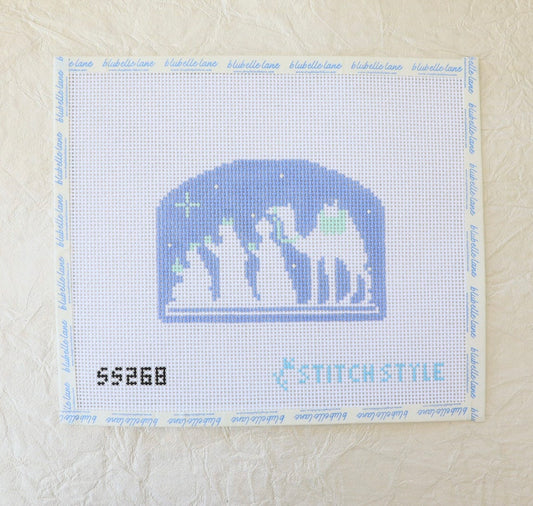 Blue and White Nativity Three Wise Men