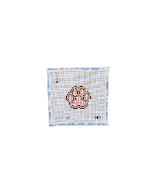 Pink Stripe Paw Canvas